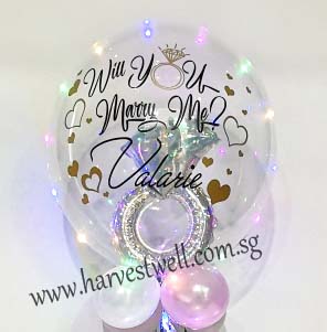 Customised Proposal Ring In Bubble Balloon
